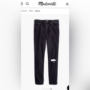 Madewell Perfect Vintage Distressed Black Jean DenimSize 27
